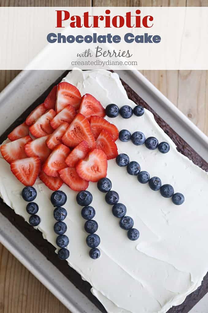 Patriotic Chocolate Cake with Berries createdbydiane.com