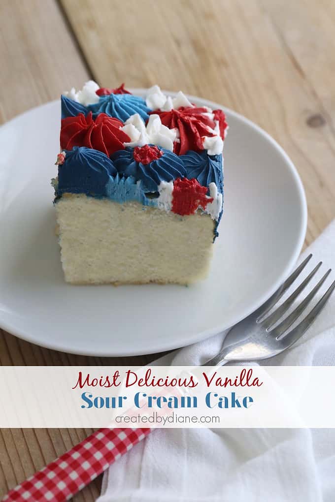 moist delicious vanilla sour cream cake createdbydiane.com
