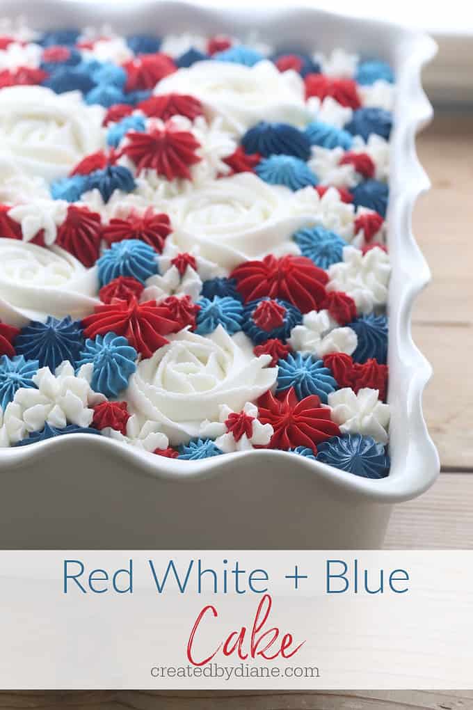 red white and blue cake the perfect 5th of july cake from createdbydiane.com