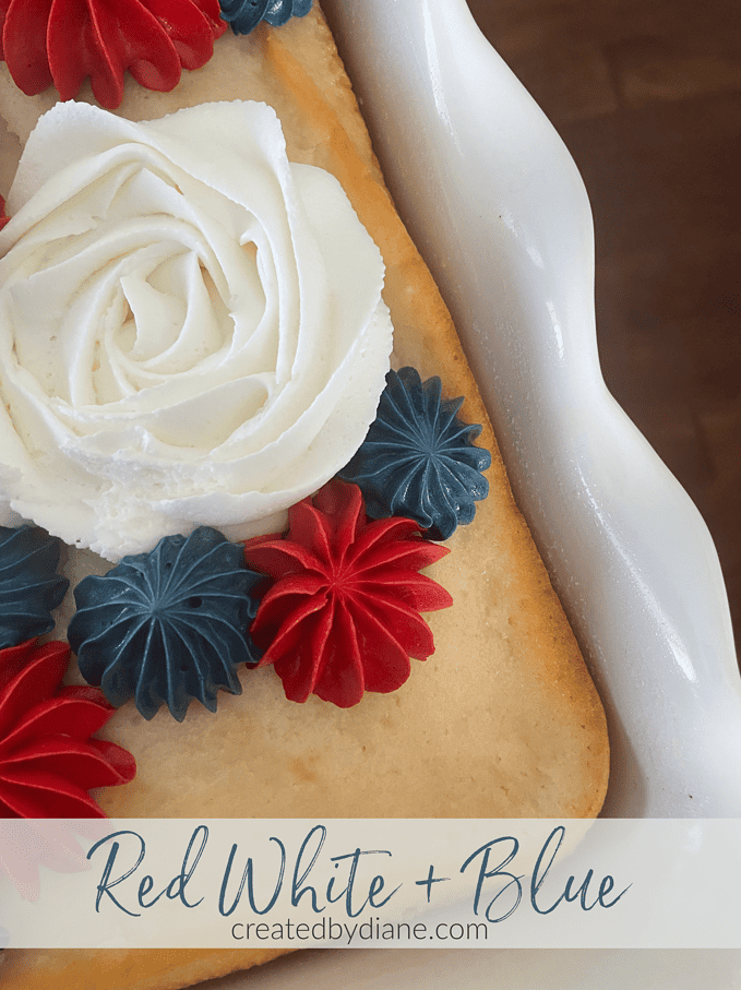red white and blue frosting on a cake, usa, patriotic, july4th createdbydiane.com