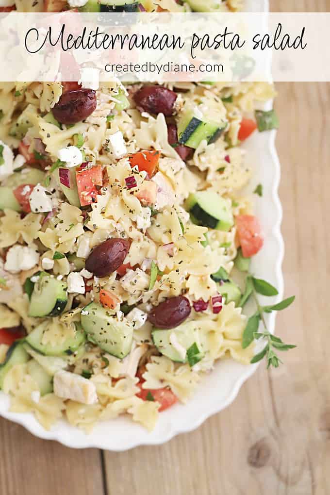 mediterrean pasta salad createdbydiane.com