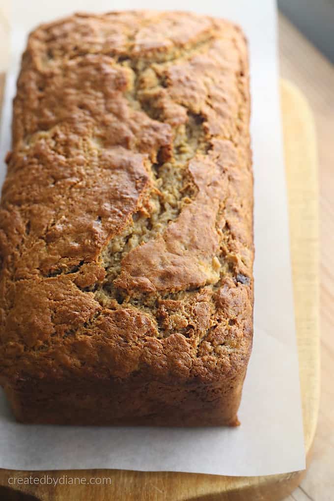 fresh baked loaf banana bread recipe createdbydiane.com