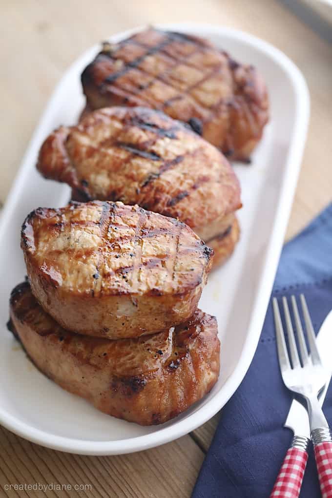 grilled marinated boneless pork chops createdbydiane.com