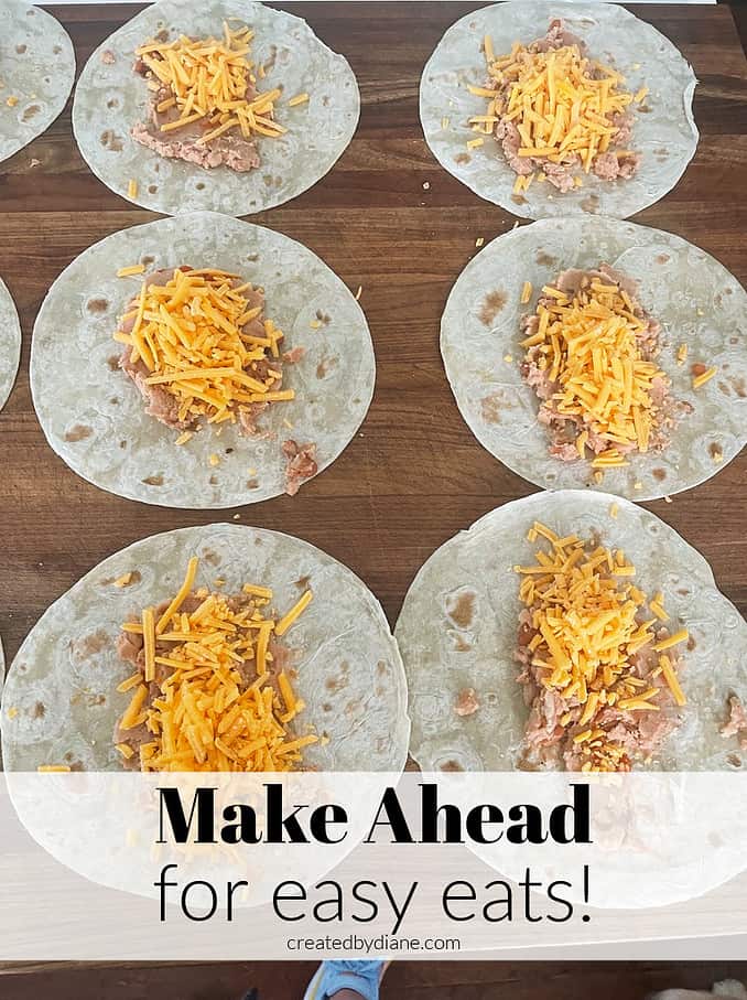 make ahead burritos for easy eats createdbydiane.com