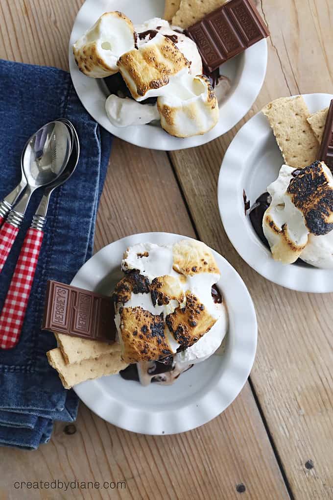 smore hot fudge sundae