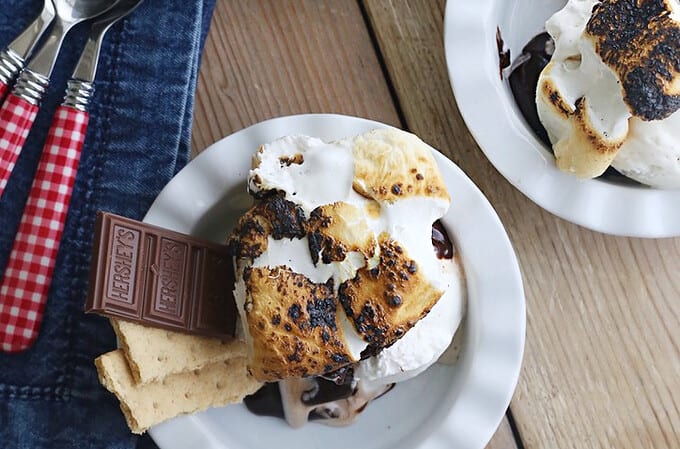 smore hot fudge sundae