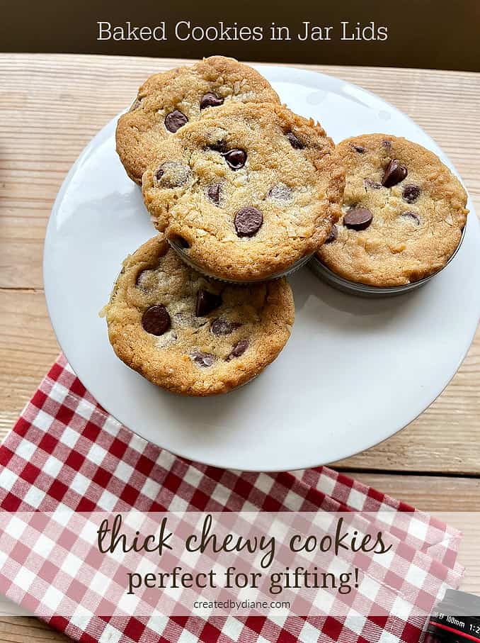 thick chewy chocolate chip cookies baked in Jars createdbydiane.com