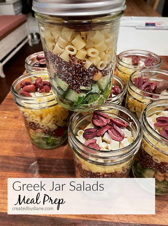Greek Jar Salads Meal Prep createdbydiane.com