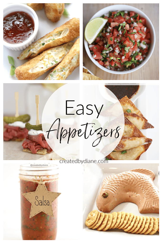 EASY APPETIZERS from createdbydiane.com