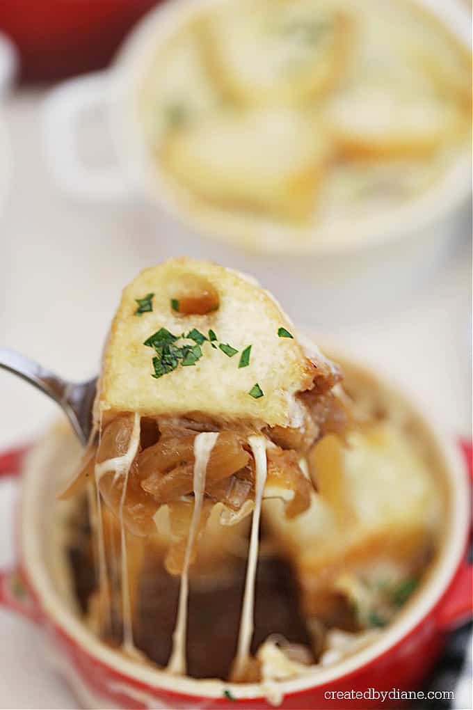 easy french onion soup recipe from createdbydiane.com