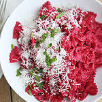 pink pasta sauce recipe with roasted beets and garlic createdbydiane.com