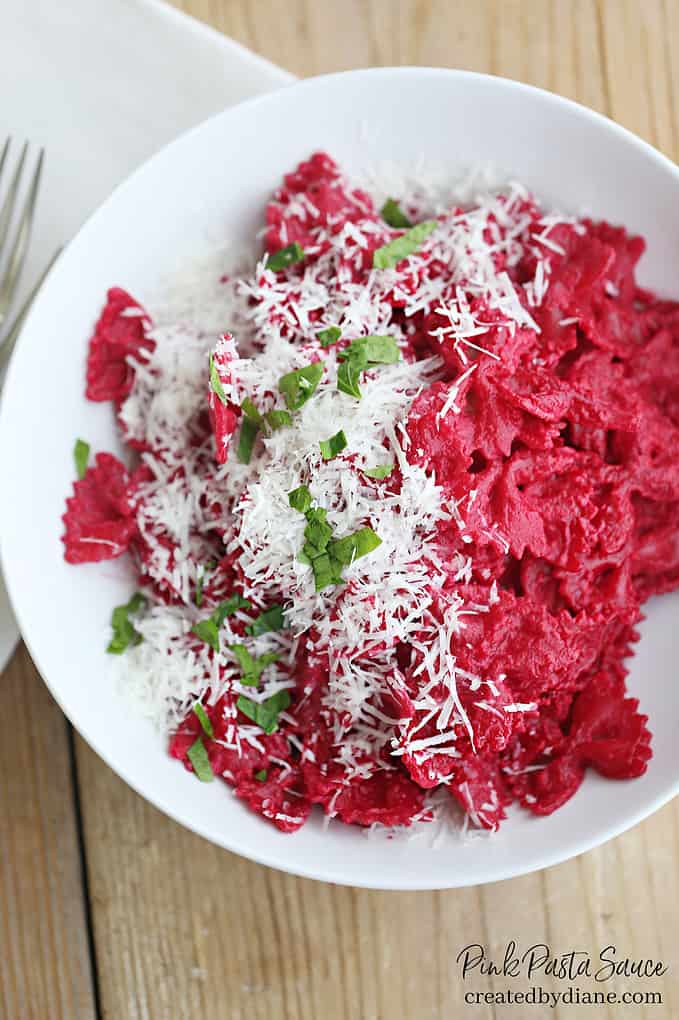 pink pasta sauce recipe with roasted beets and garlic createdbydiane.com