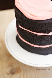 pretty pink frosted 3 layer 6 inch chocolate cake recipe createdbydiane.com