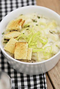 potato leek soup recipe with chicken createdbydiane.com