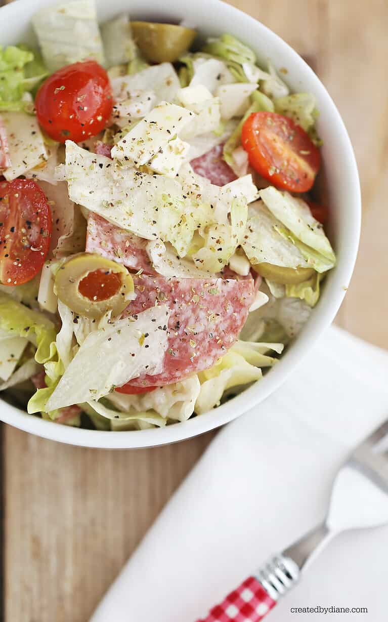 Italian sub chopped salad from createdbydiane.com