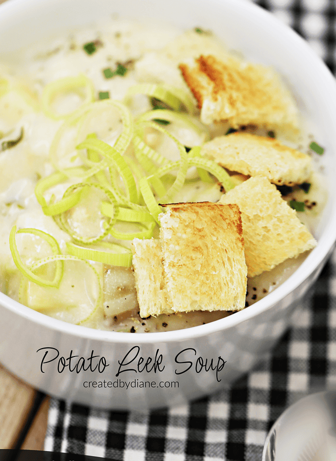 potato leek soup from createdbydiane