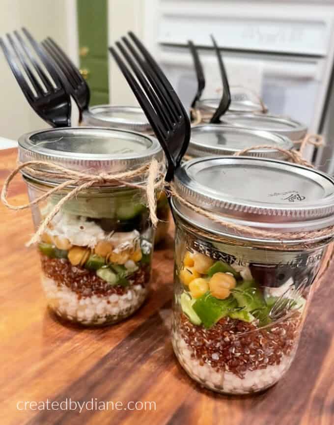 meal prep jar greek salads createdbydiane