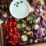 Greek TriTIp Beef on the BLACKSTONE (use sirloin, flank steak, or sirloin tip from createdbydiane