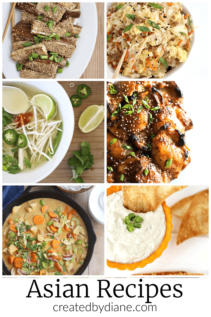 Asian Recipes from createdbydiane.com