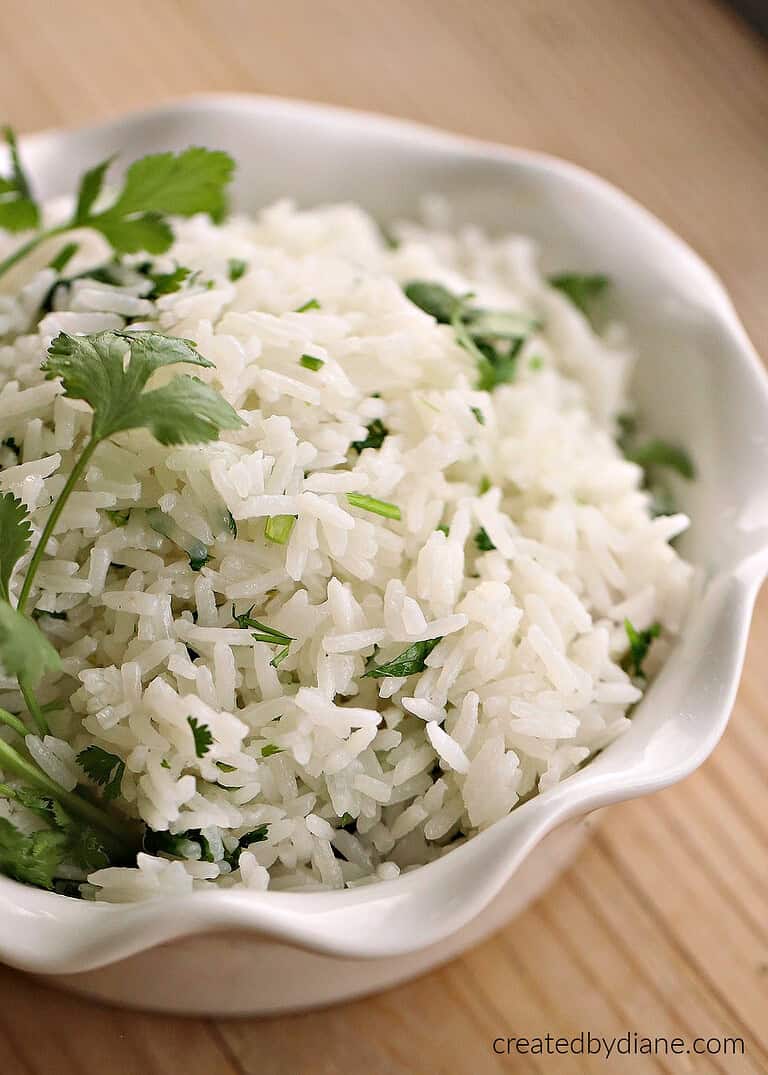 CILANTRO LIME RICE RECIPE from createdbydiane