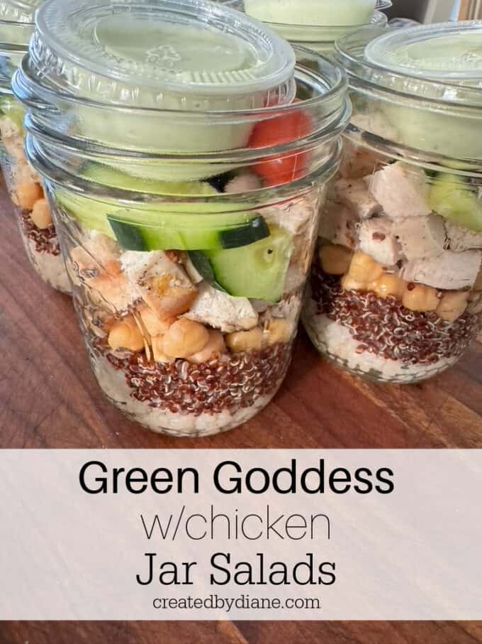 green goddess jar salads with chicken createdbydiane