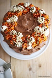 pumpkin layer cake chocolate frosting createdbydiane