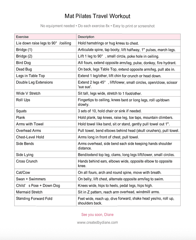 Mat Pilates for Beginners: Full Travel-Friendly Routine You Can Do Anywhere