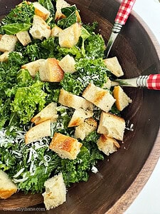simple KALE CAESAR Salad Recipe, ready in minutes