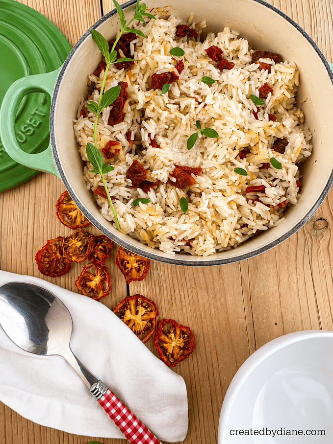 easy rice recipe for a perfect dinner How to make sun dried tomato rice recipe on the stove (sun-dried tomato recipe)