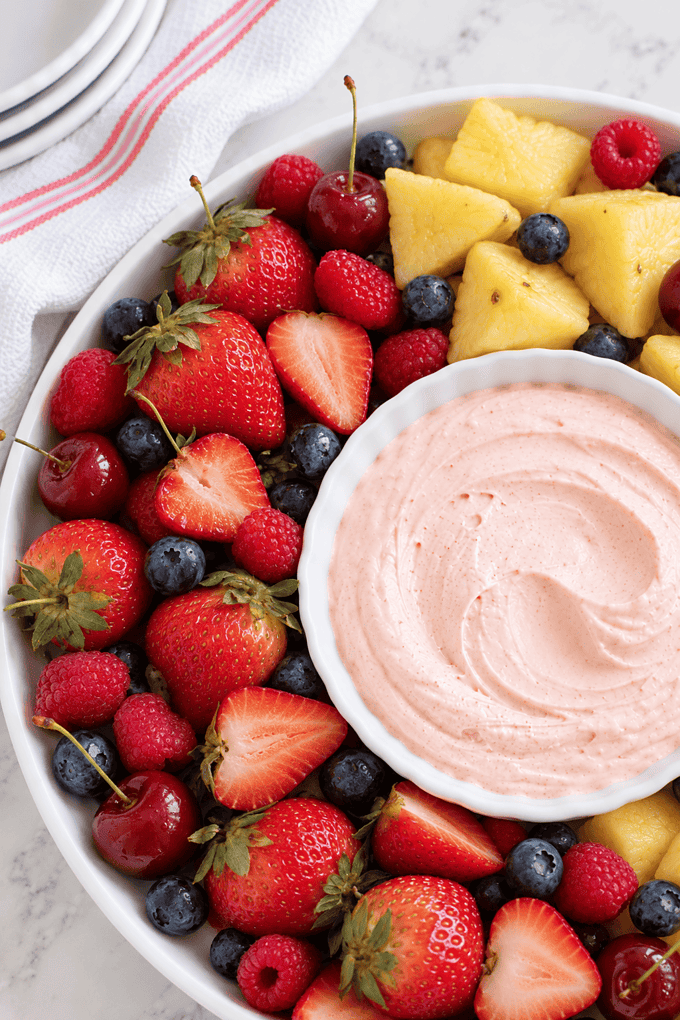 strawberry marshmallow fluff cream cheese fruit dip